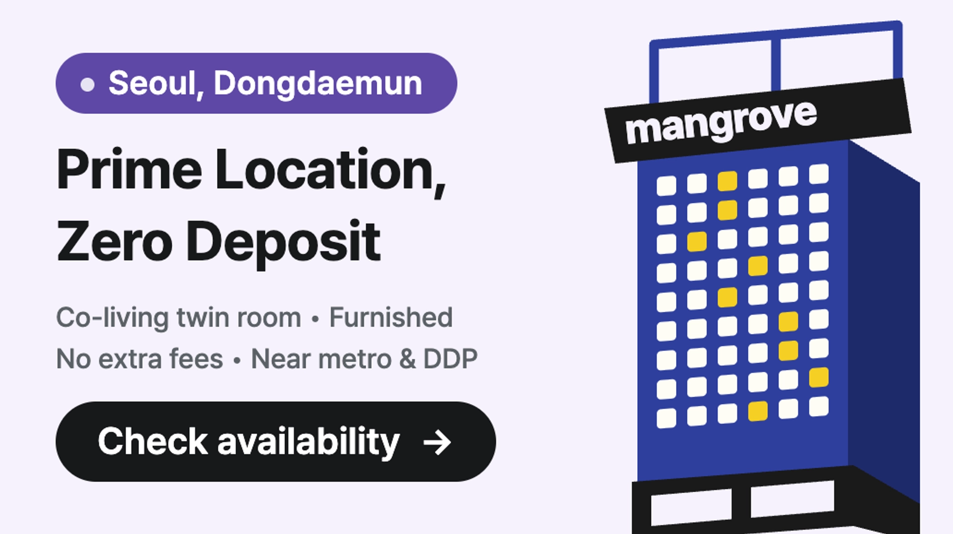 Live in Dongdaemun: Near DDP, 0 Deposit