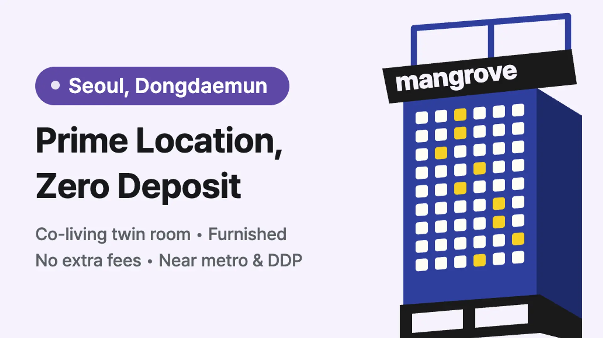 Live in Dongdaemun: Near DDP, 0 Deposit